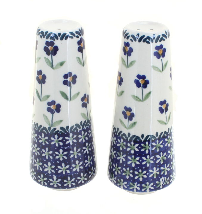 Blue Rose Polish Pottery Peach Blossom Salt & Pepper Shakers
