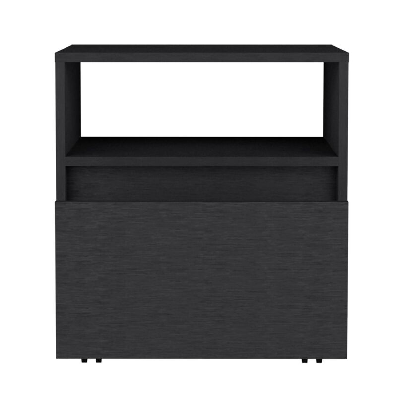 DEPOT E-SHOP Wasilla Nightstand with Open Shelf, 1 Drawer and Casters