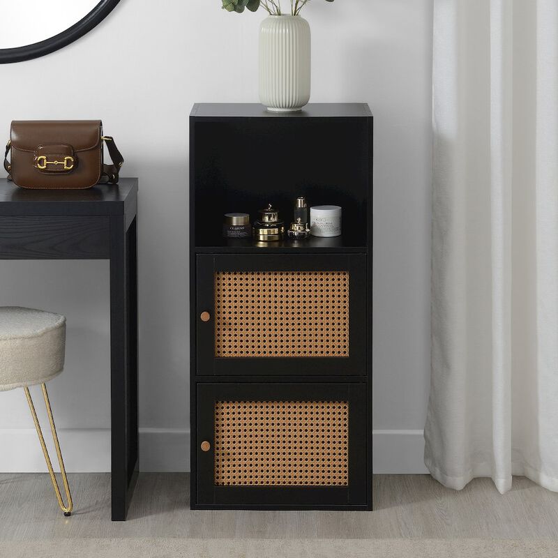 Convenience Concepts Xtra Storage Boho Weave 2 Door Cabinet with Shelf