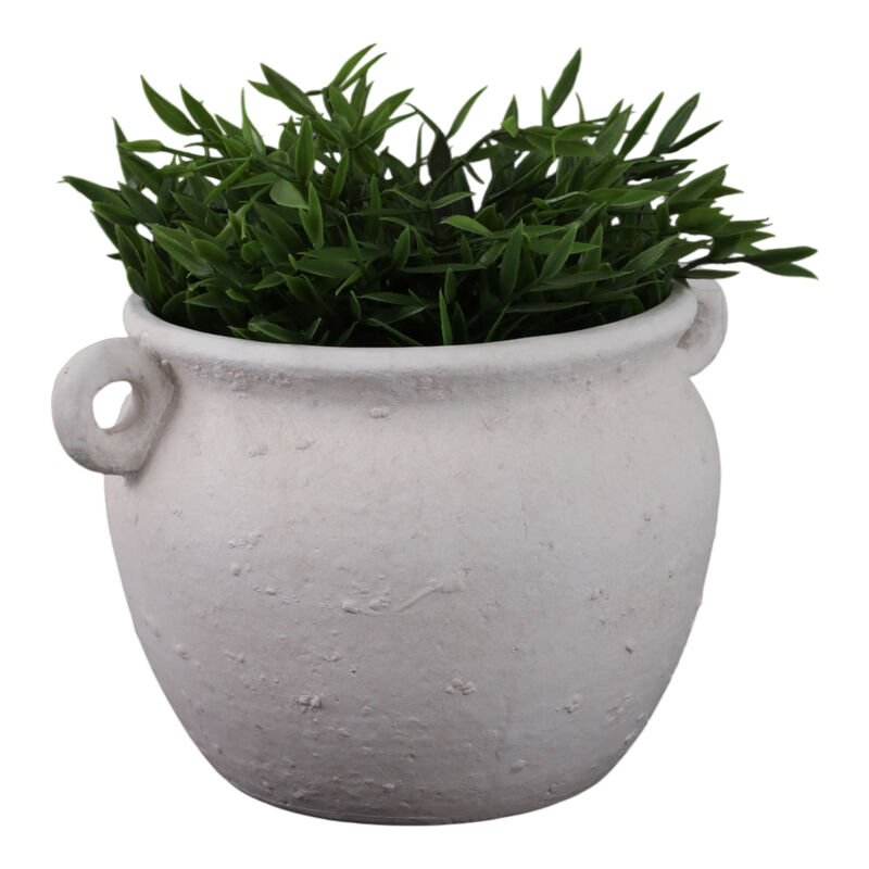 10" Textured Stoneware Jug Planter, White image number 1