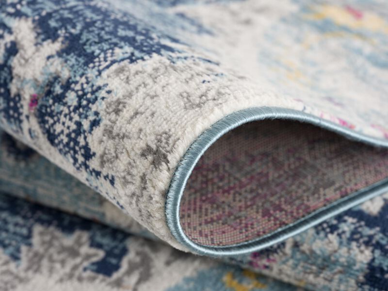 Rug Branch Anara Traditional Floral Medallion Blue Grey Indoor Round Area Rug