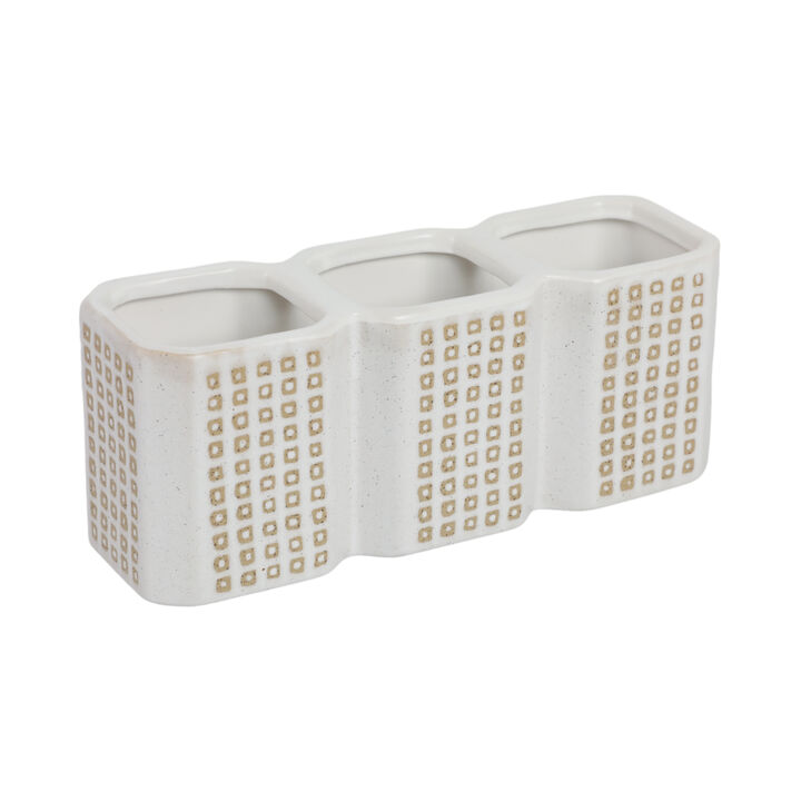 3-Cup Dotted Pen Holder