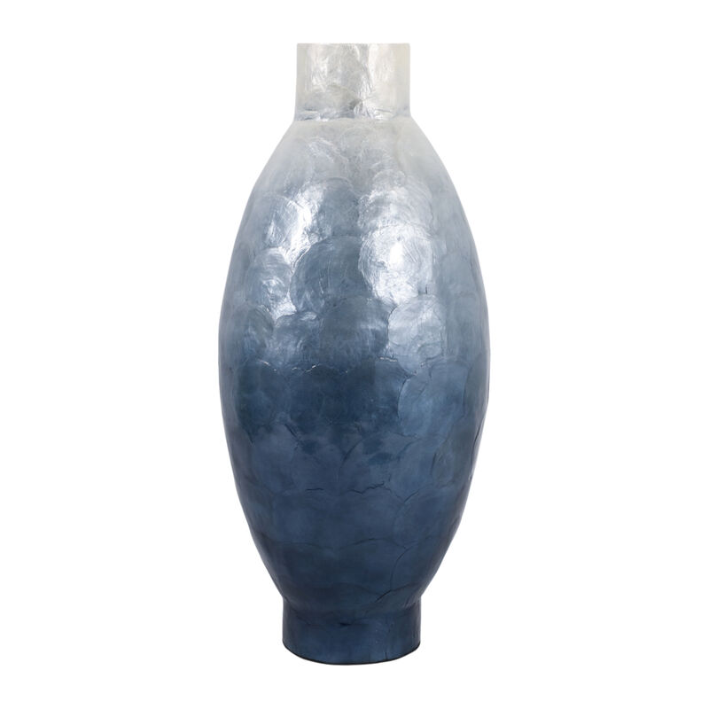 Ombre Capiz Vase, Ivory/Blue image number 4