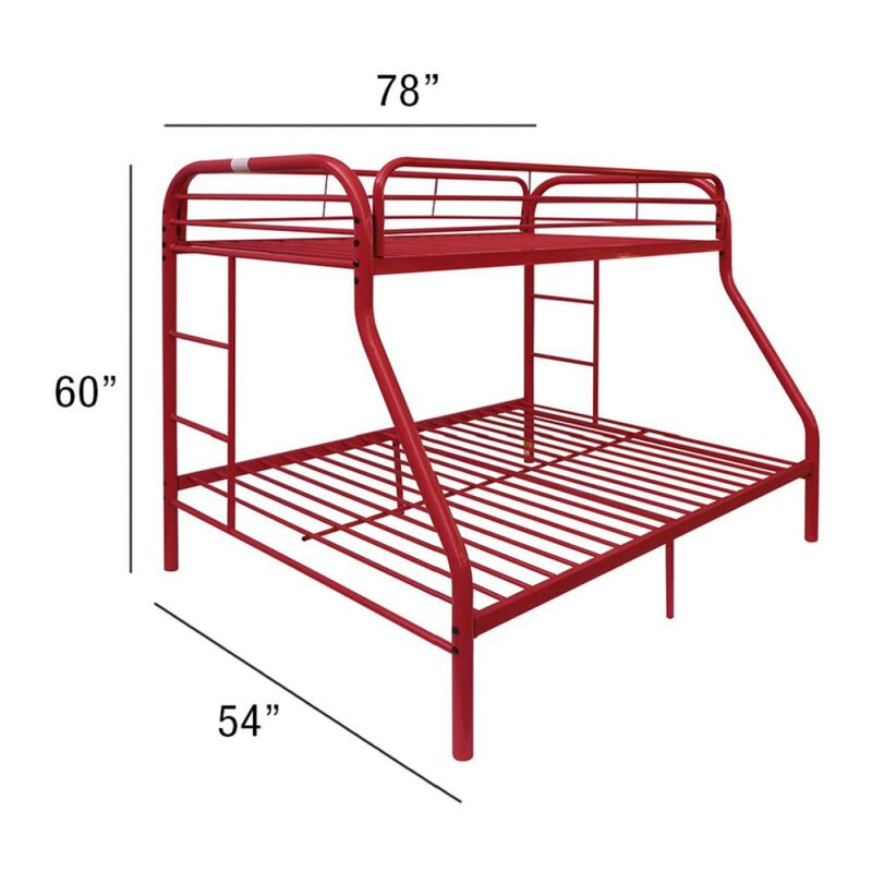 Tritan Bunk Bed (Twin/Full) in Red