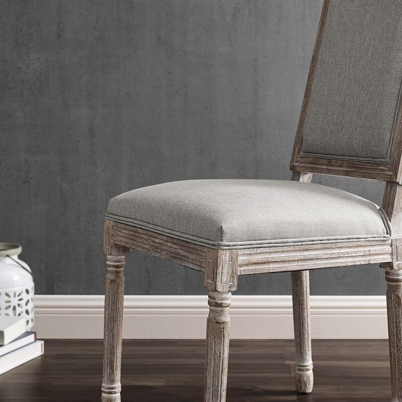 Modway Court French Vintage Upholstered Fabric Two Dining Chairs in Light Gray image number 6
