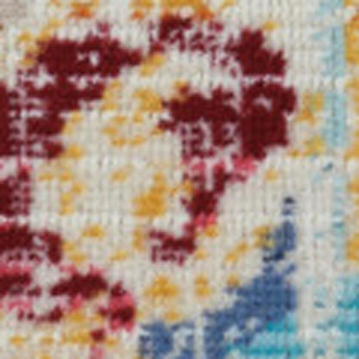 HomeRoots Floral Distressed Area Rug