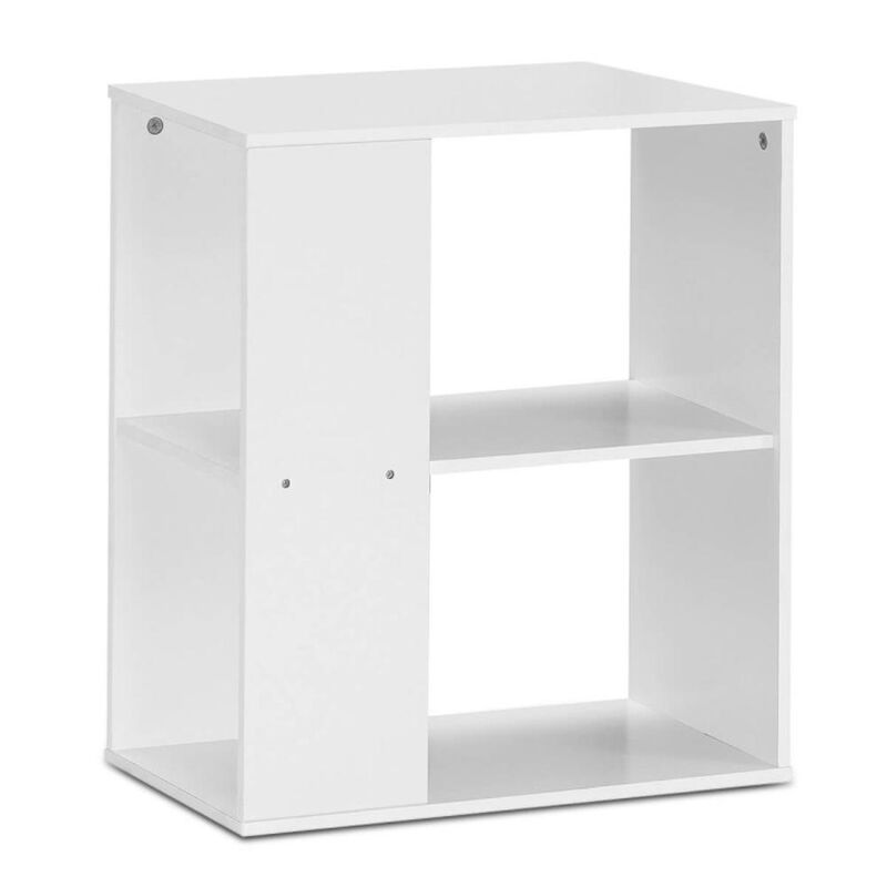 Hivvago 2-Tier Side End Table with Storage Shelves