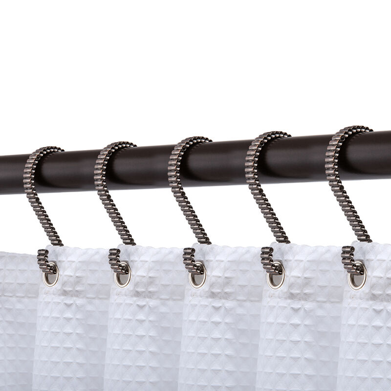 12-Piece Proof Zinc Shower Curtain Hooks image number 1
