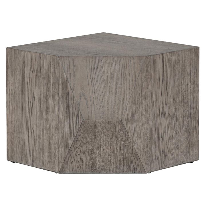 Benjara 20 Inch Modular Coffee Table, Geometric Angled Style, Rustic Ash Oak Finish, Taupe Brown