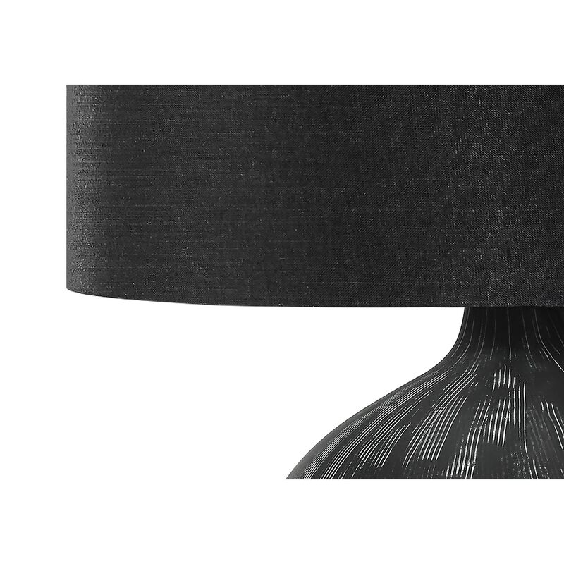 Monarch Specialties I 9618 - Lighting, 23"H, Table Lamp, Black Ceramic, Black Shade, Contemporary image number 4