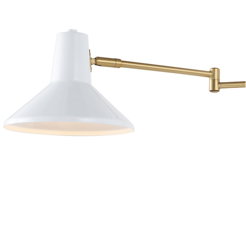 Hygge Swing Arm Modern Midcentury Iron USB Charging Port LED Sconce