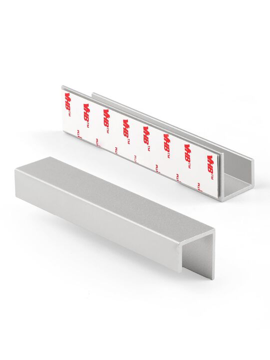 JIASENBAO 10 Pack Adhesive Cabinet Handles Silver 4-1/3"" Length(Cover 3.78"" Hole Center) Finger Pulls Stick on Cabinet Pulls K