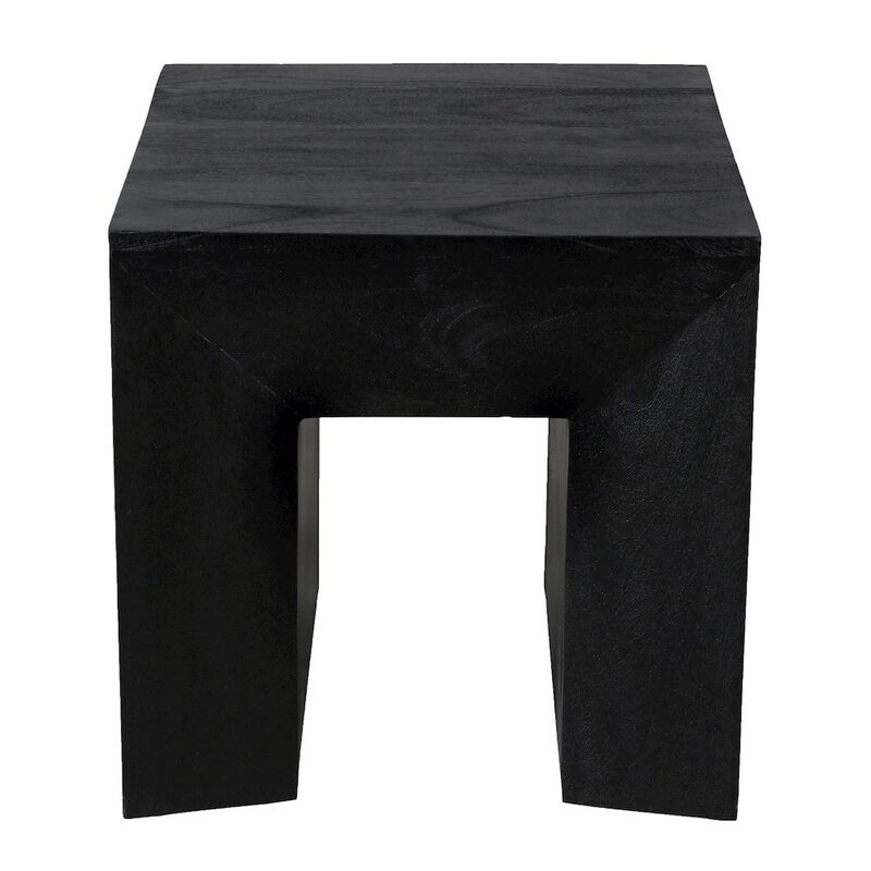 Alex Hamilton Goliath Side Table in Charcoal Gray on Solid Mango Wood