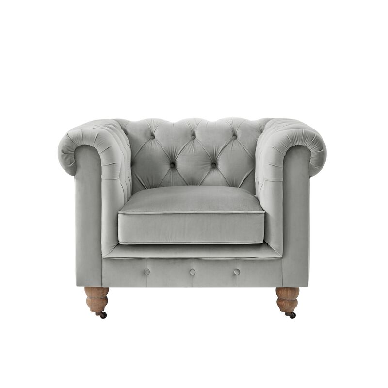 Rustic Manor Bayleigh Velvet Chesterfield Club Chair