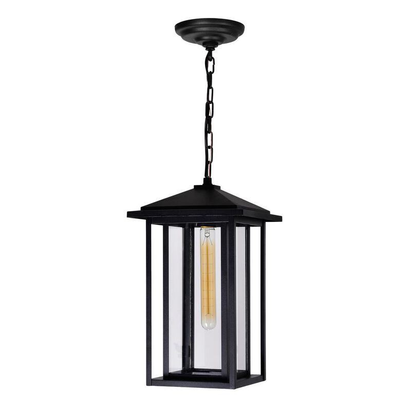 CWI Lighting Crawford 1 Light Black Outdoor Hanging Light