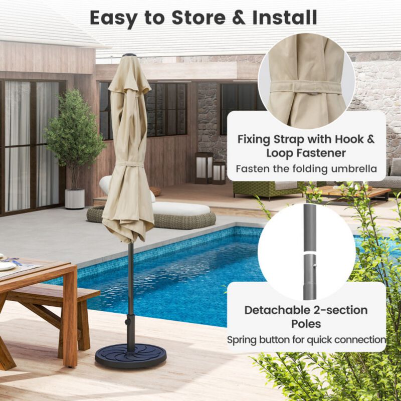 7.5 feet Outdoor Patio Heavy Duty Market Umbrella with Push Button Tilt image number 6