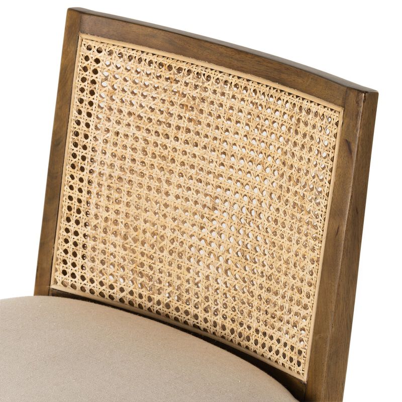 Antonia Cane Armless Bar Stool in Brown