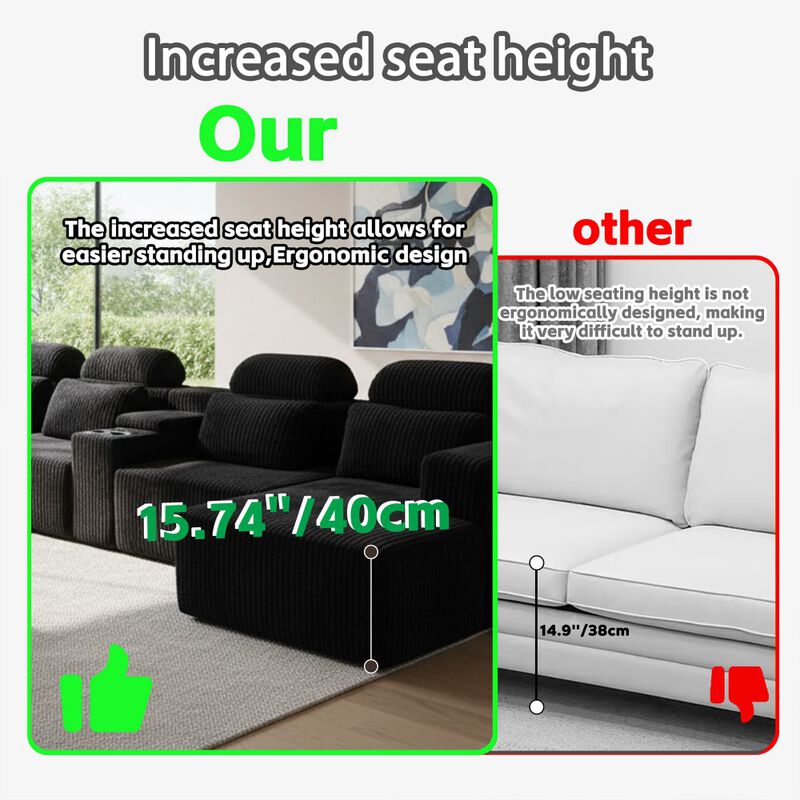 Kupkex U-Shaped Sectional Sofa image number 4