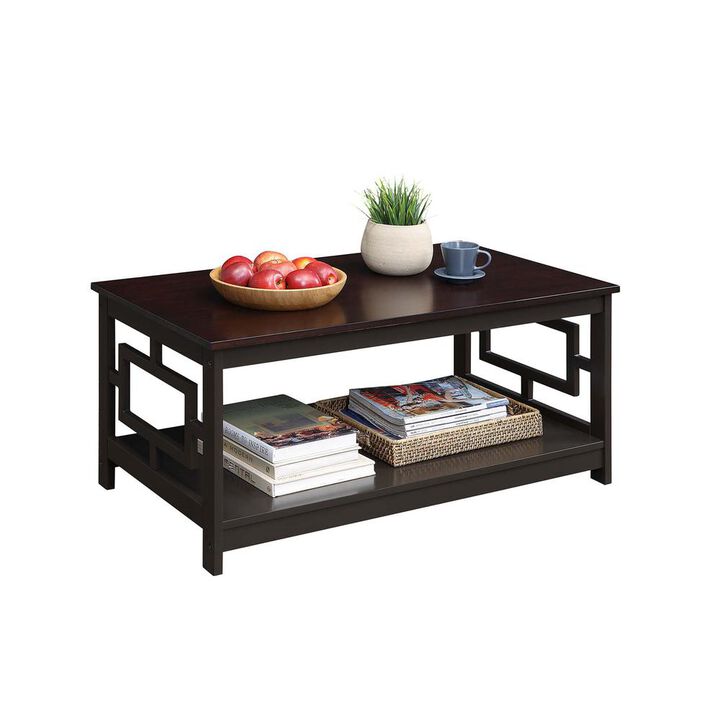 Convenience Concepts Town Square Coffee Table with Shelf, Espresso