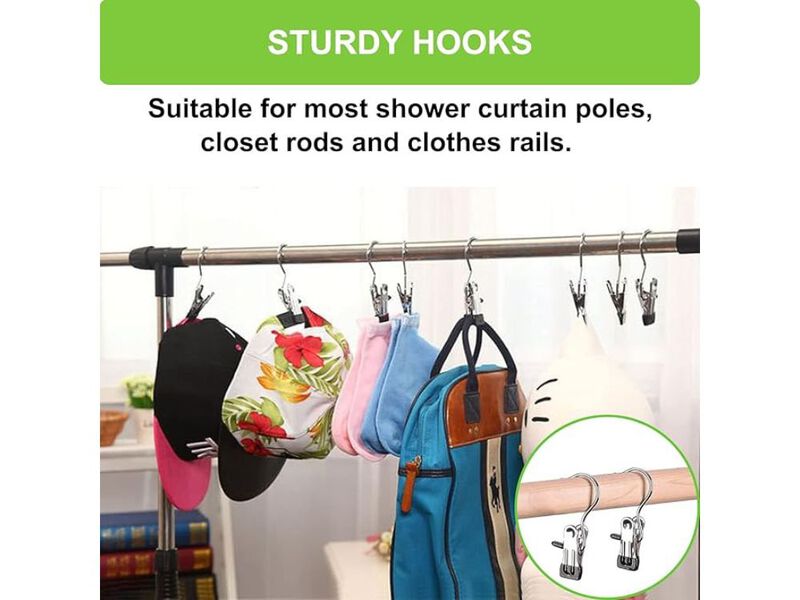 Laundry Hooks Hanging Clips Clothes Pins Closet Hanger Organizer Clamps image number 1