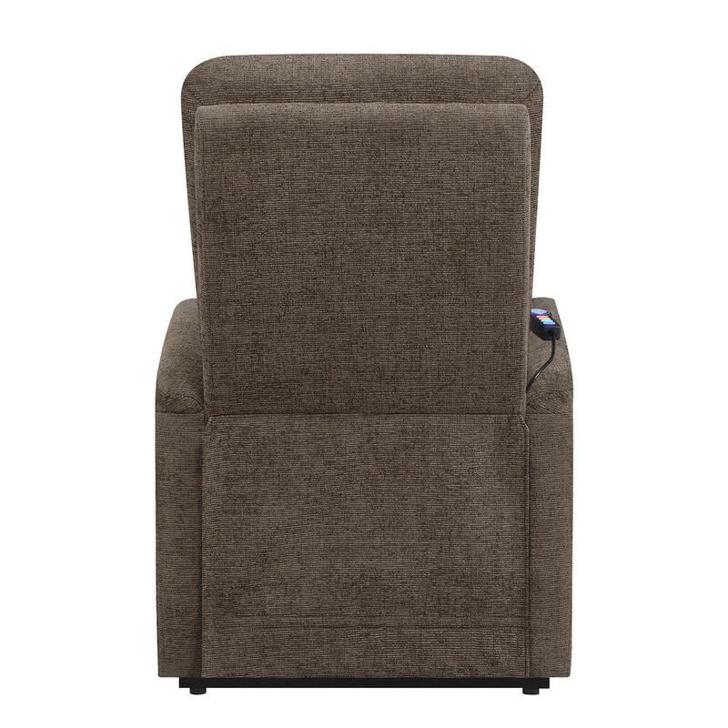 Coaster Co. of America Henrietta Power Lift Recliner with Storage Pocket Brown