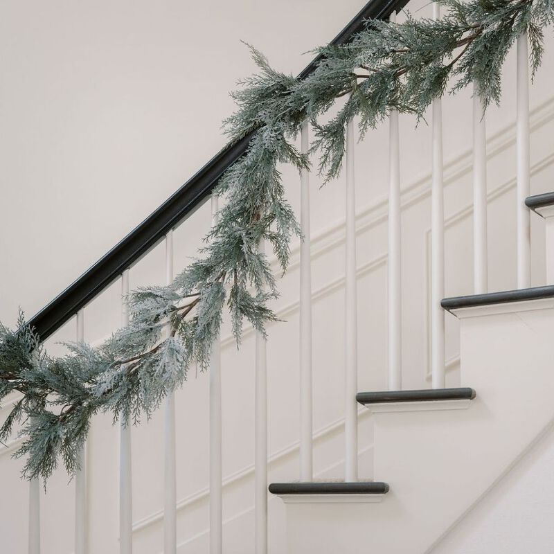 9' Flocked Cedar Garland image number 4