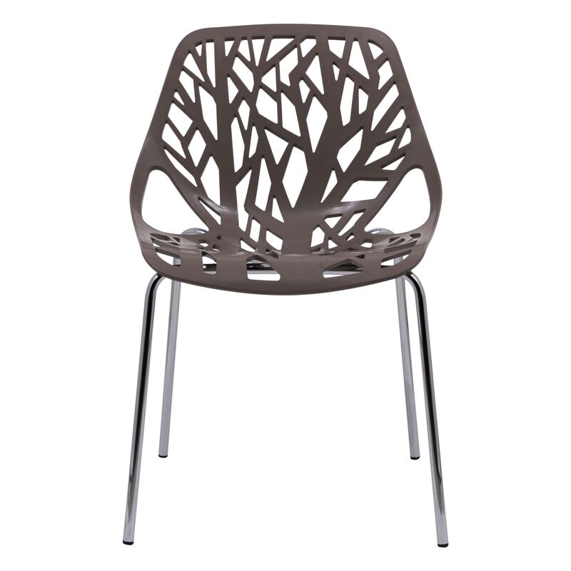 LeisureMod Modern Asbury Dining Chair w/ Chromed Legs