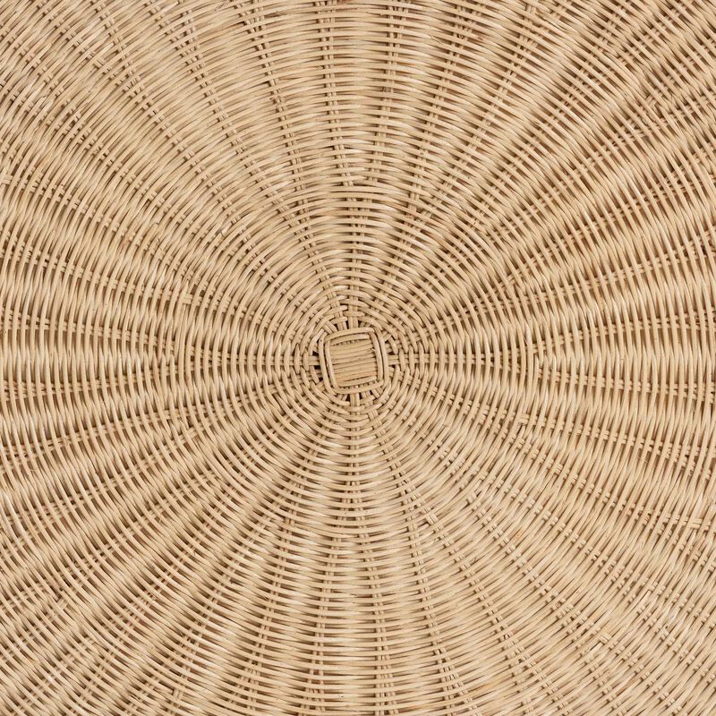 bali & pari Silvia Natural Rattan Coffee Table - Handwoven Wicker Accent Cocktail Table with Pedestal Base for Living Room or Sunroom image number 4