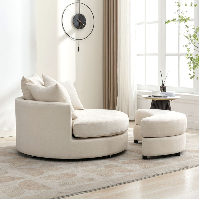 Pislug 360&deg; Swivel Accent Barrel Chair image number 2