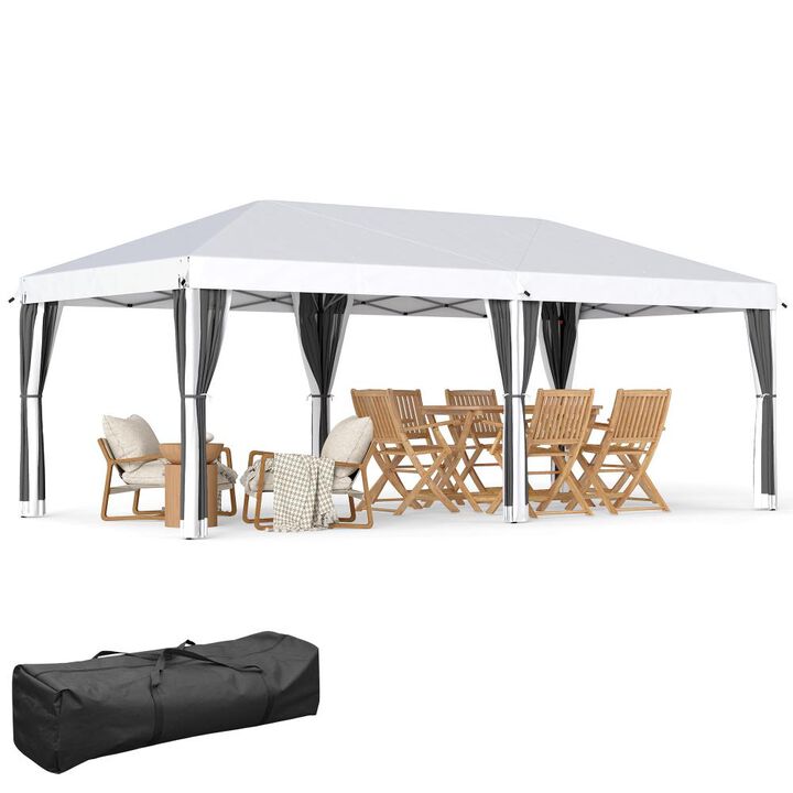 Hivvago 10' x 20' Pop Up Canopy Tent with Netting for Outdoor Events