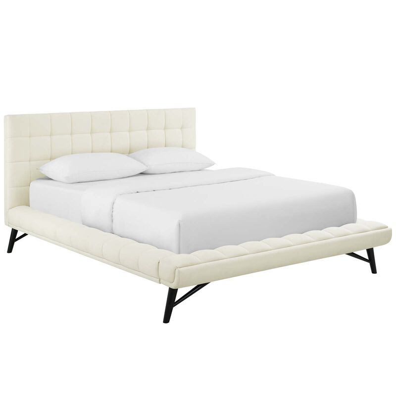 Modway - Julia Queen Biscuit Tufted Upholstered Fabric Platform Bed image number 0