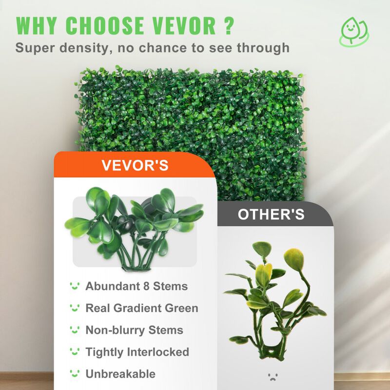 Realistic Hedge Wall Panels 24PCS UV Protected Boxwood Privacy Screen for Outdoors-Green image number 6