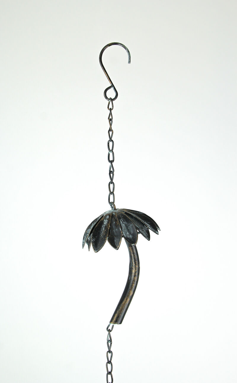 Metal Tropical Palm Tree Rain Chain with Attached Hanger 72 inch image number 2