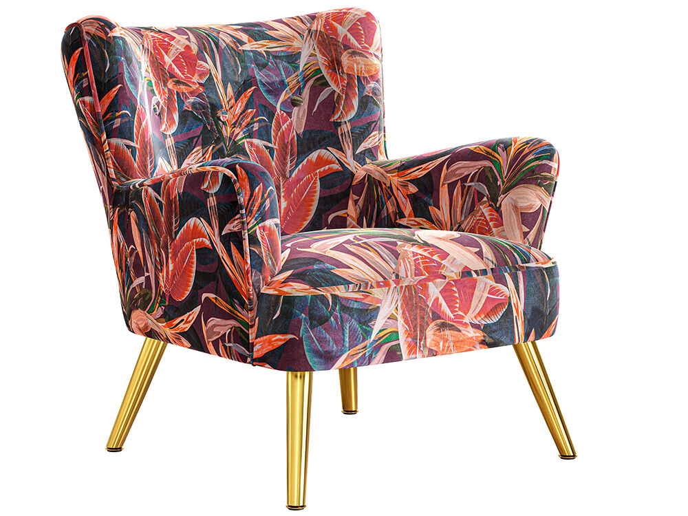 BELLEZE Modern Accent Chair, High Back Floral Pattern Armchair