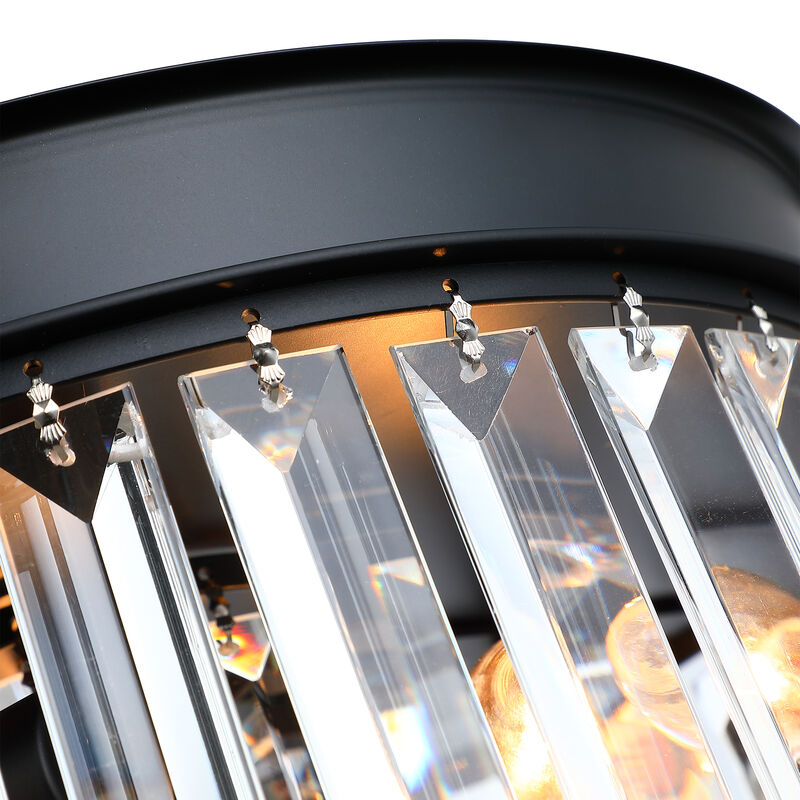 12 in. Modern Glam 3-Light Dimmable Crystal Flush Mount Ceiling Light image number 8