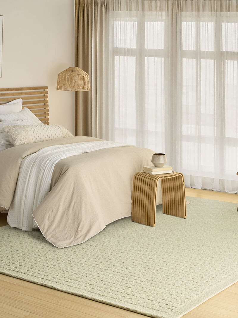 Pure Grids PGR01 Light Green 8'6" x 11'6" Rug