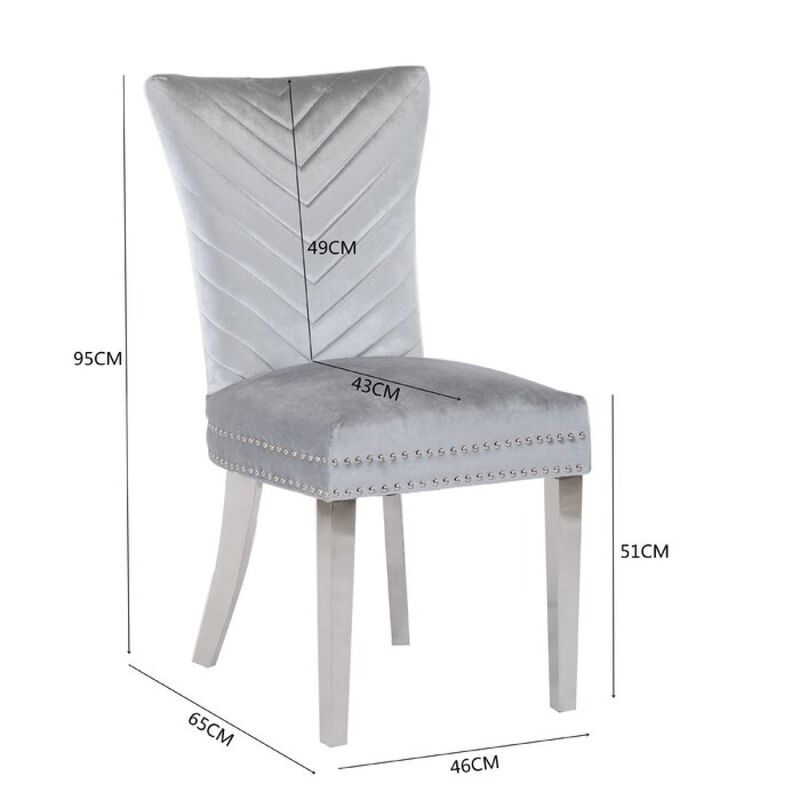 Eva 2 Piece Dining Chairs Finished with Velvet Fabric image number 3