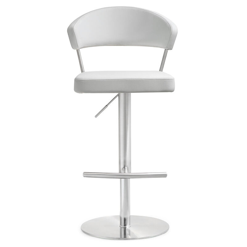 Cosmo Black Performance Vegan Leather and Stainless Steel Barstool image number 2