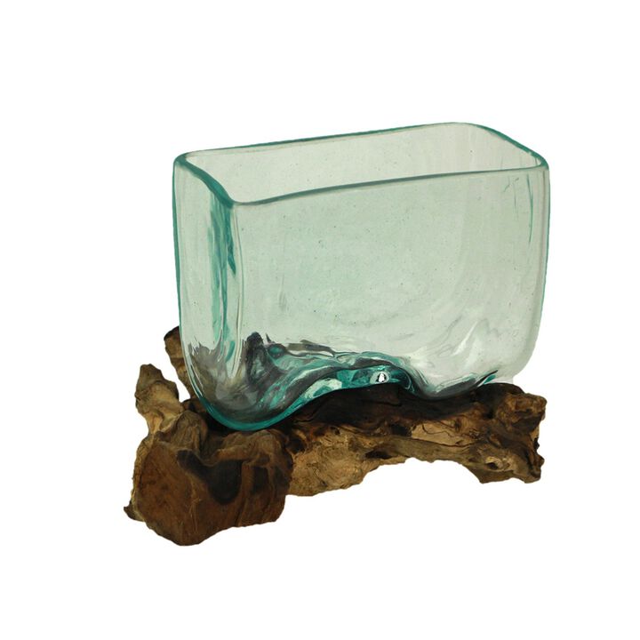 Teak Driftwood Decorative Bowl Vase, 575 High, Home And Patio Decor