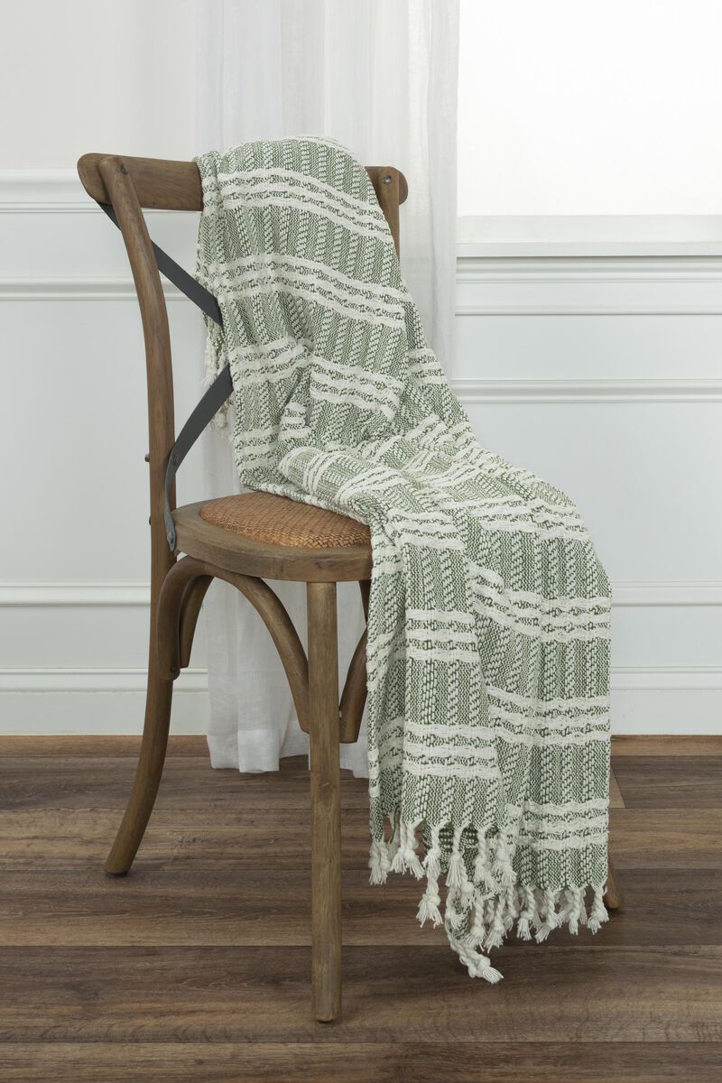 Green/Natural 50" x 60" Throw Blanket