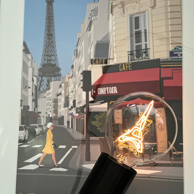 Bulb EIFFEL TOWER Amber with Base Table Lamp PORTABLE Rose Gold image number 4
