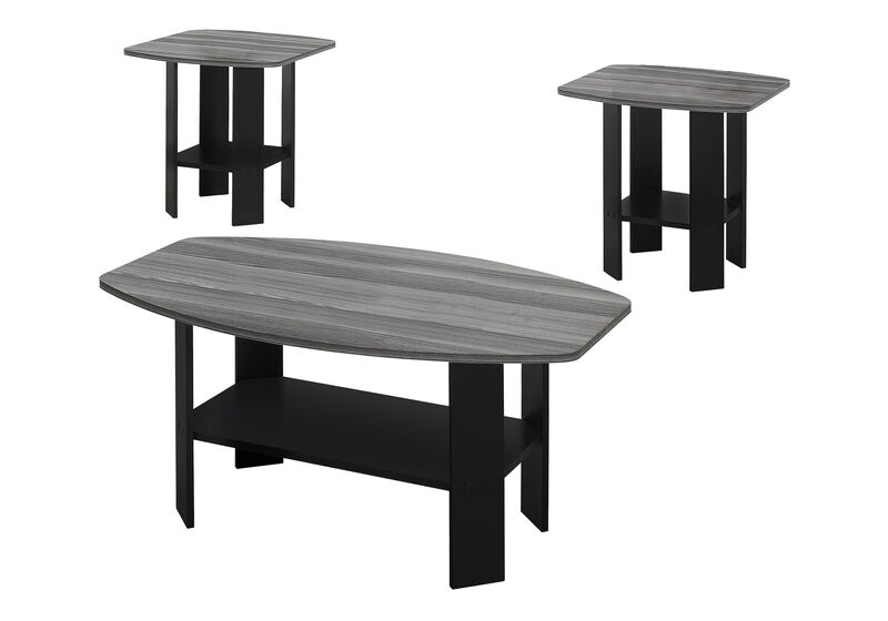 Set of Three Coffee Tables with Lower Storage Shelf for Living Room and Lounge
