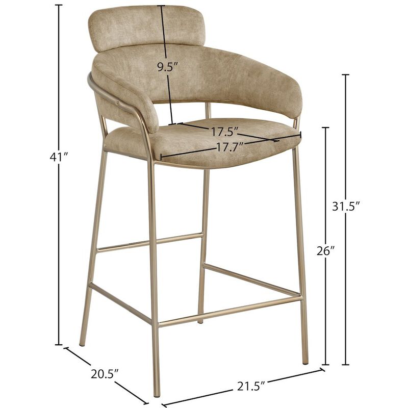 Meridian Furniture Yara Velvet Counter Stool