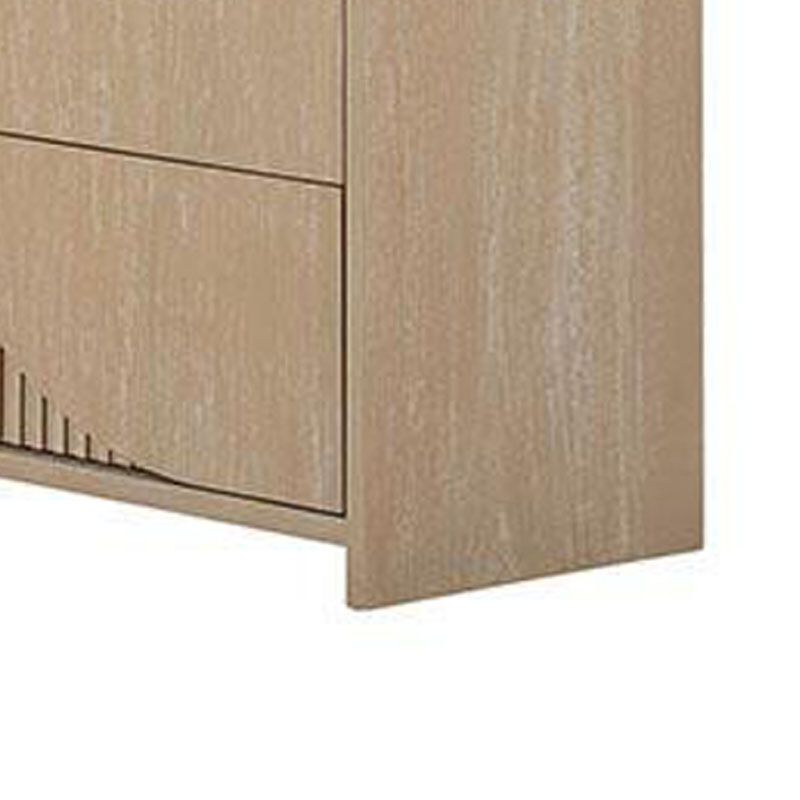Tanya Wide Dresser, 4 Drawers, Retro Reeded Panels, Natural Brown Wood image number 4