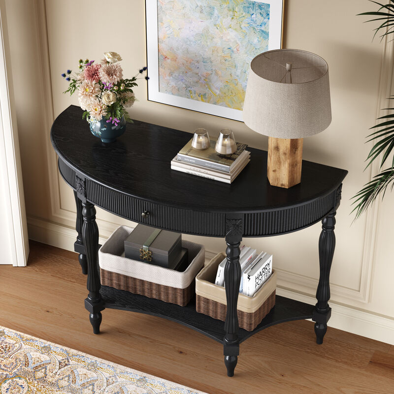 Muxtur Half Moon Console Table image number 2