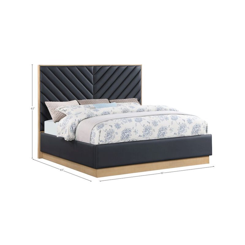 Meridian Furniture Casa Black Vegan Leather Queen Bed