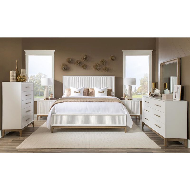 Legacy Classic Melrose Door Nightstand (2 Fluted Doors, 1 Adj Shelf, Power)