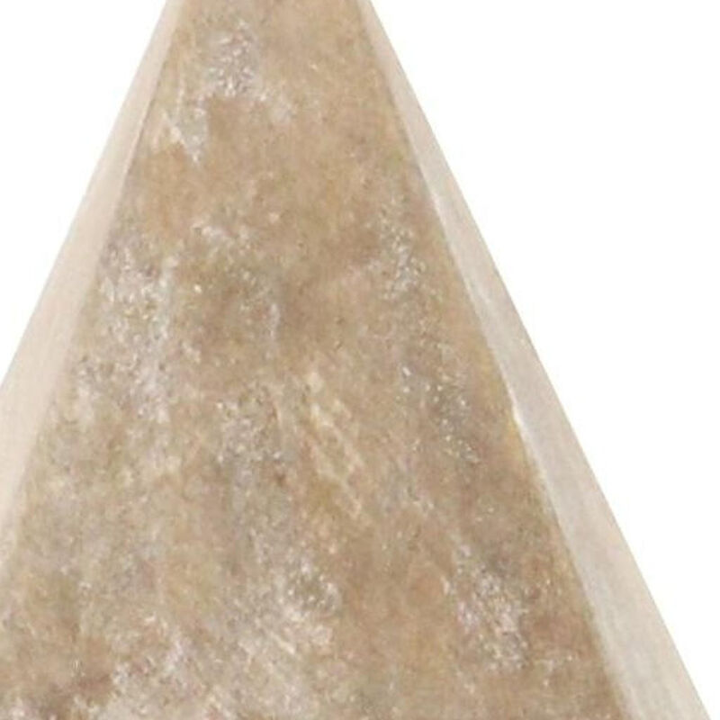 HomeRoots 3" Brown Solid Wood Pyramid Decorative Sculpture image number 4