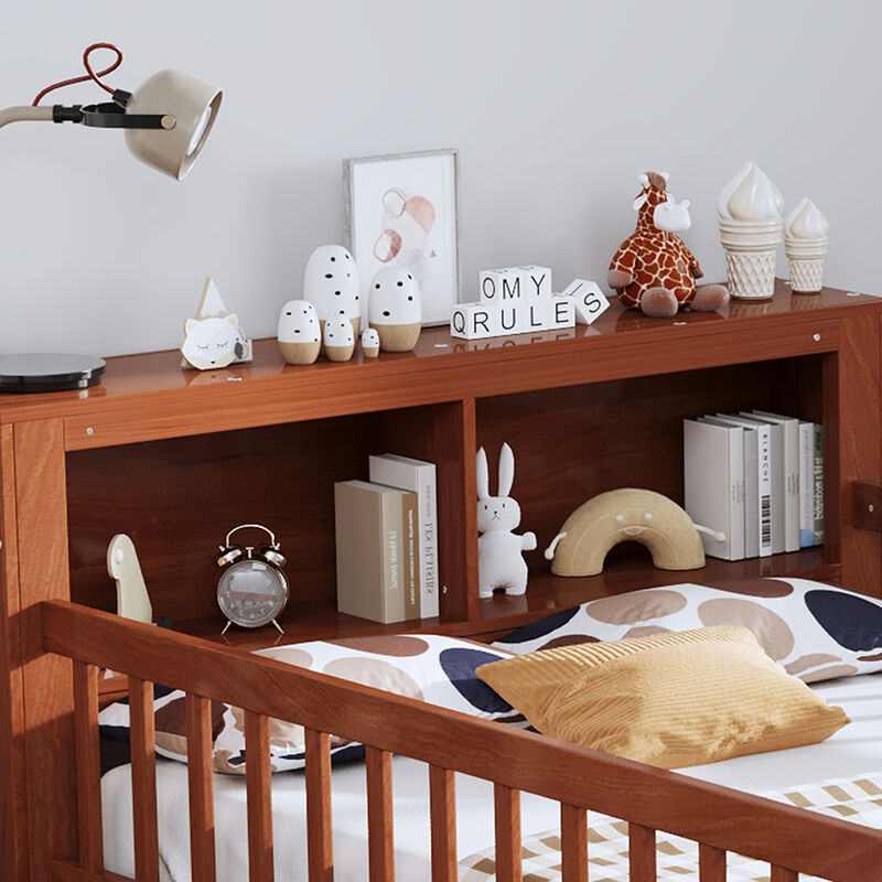 Merax Platform Bed with Headboard Storage Rack