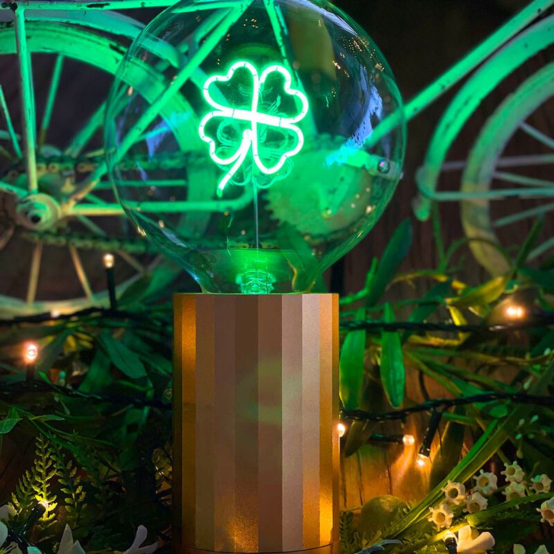 Bulb CLOVER Green with Base Table Lamp PORTABLE Pop image number 4